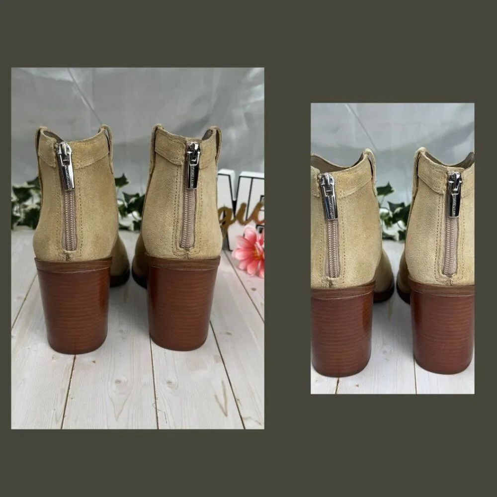 Vince Camuto “Wellinda” Suede Ankle Booties - Sand / Light Taupe - 9M